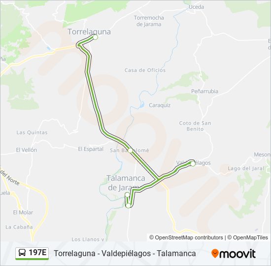 197E bus Mapa de línia