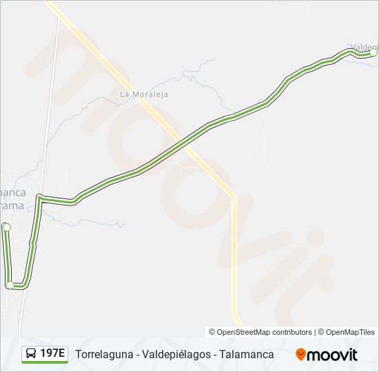 Mapa de 197E de autobús