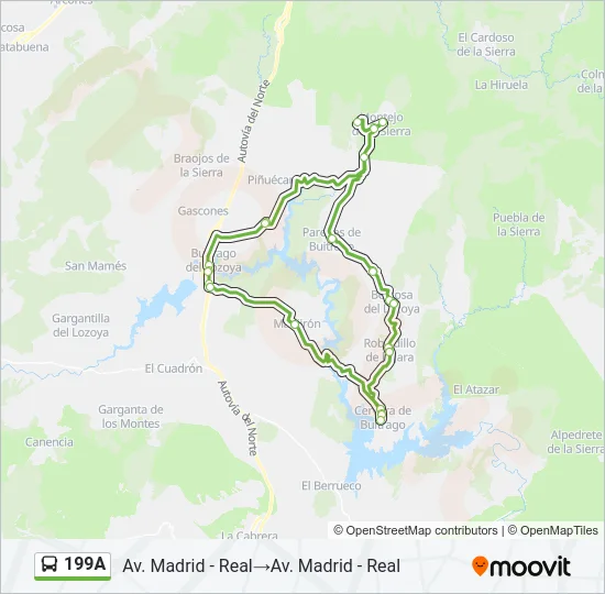 199A Bus Line Map