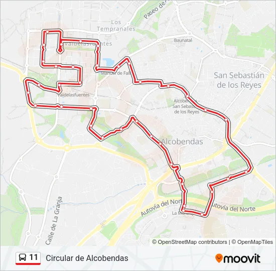 11 Bus Line Map