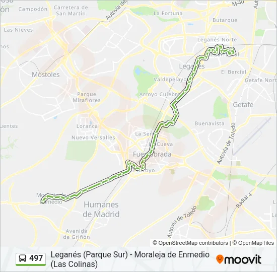 497 Bus Line Map