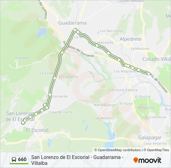 660 Bus Line Map