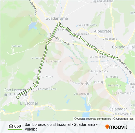 660 Bus Line Map