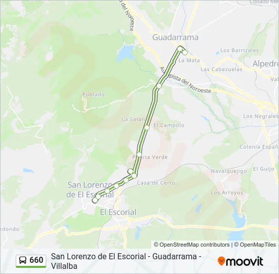 660 Bus Line Map