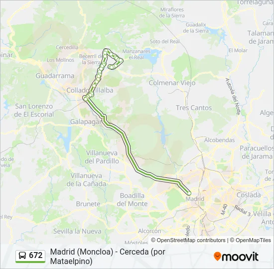 672 Bus Line Map