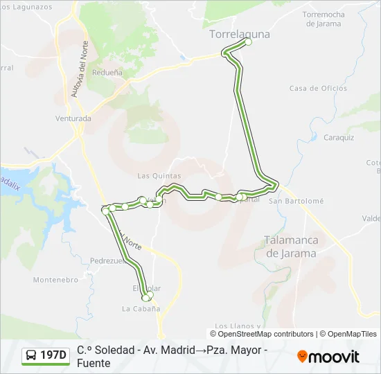 197D Bus Line Map
