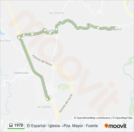 197D Bus Line Map