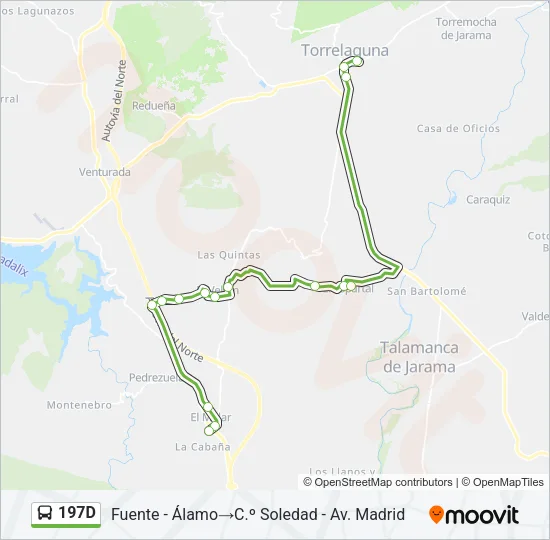 197D Bus Line Map