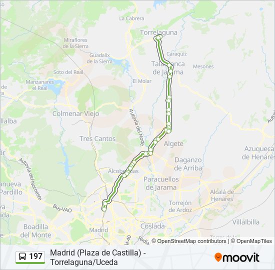 197 bus Mapa de línia