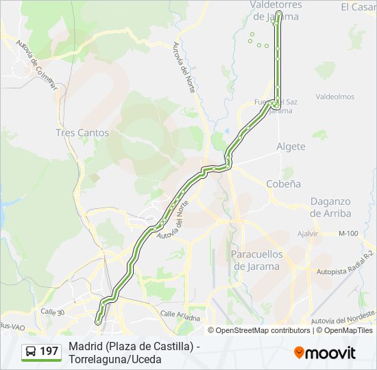 197 bus Mapa de línia