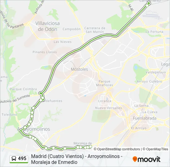 495 Bus Line Map