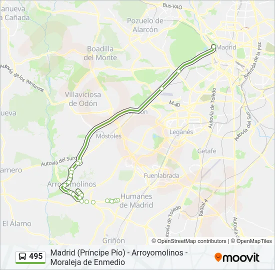 495 Bus Line Map