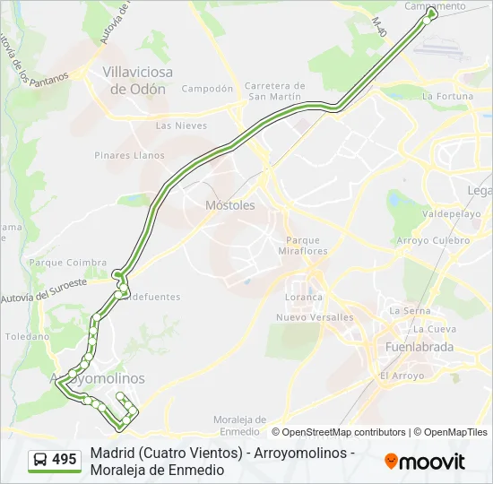 495 Bus Line Map