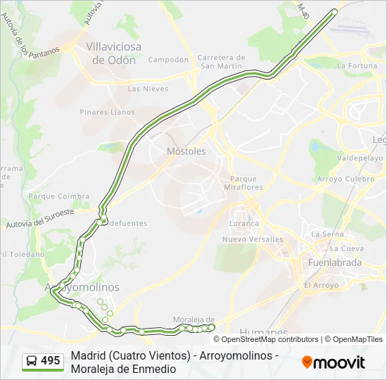 495 Bus Line Map