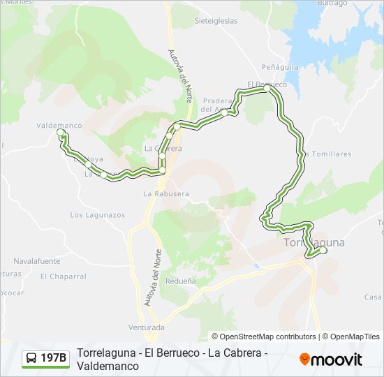 197B bus Mapa de línia