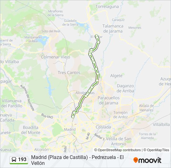 193 bus Line Map