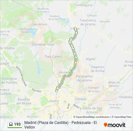 193 Bus Line Map