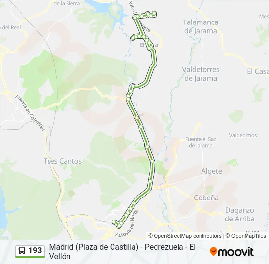 193 Bus Line Map