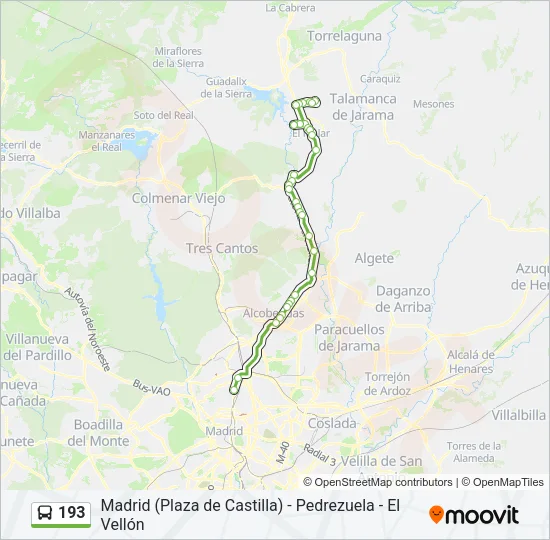 193 Bus Line Map