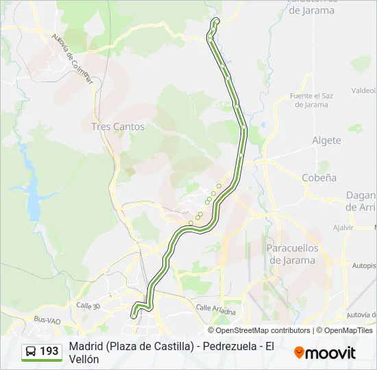193 Bus Line Map