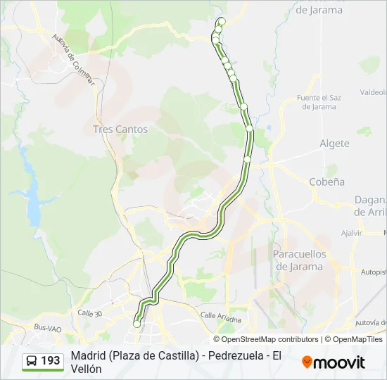 193 Bus Line Map