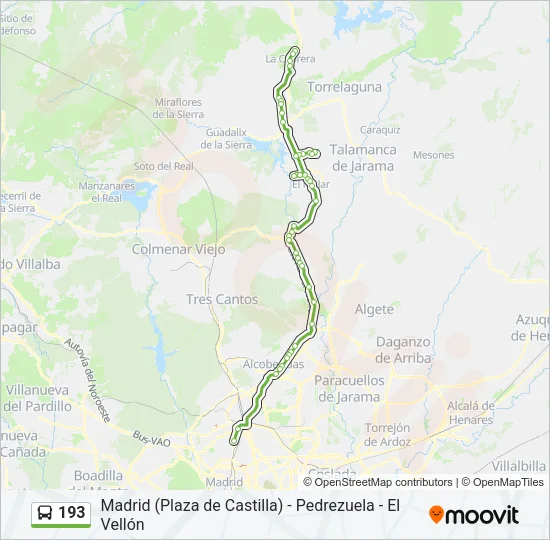 193 Bus Line Map