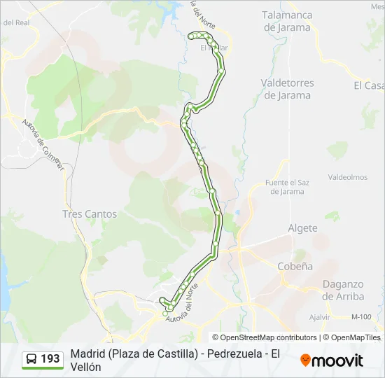 193 Bus Line Map