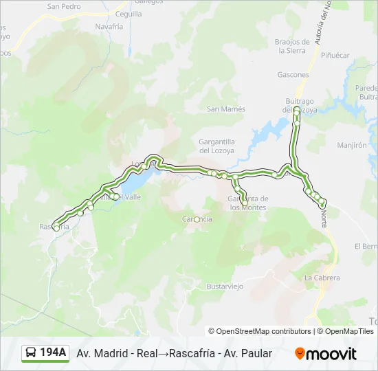 194A Bus Line Map