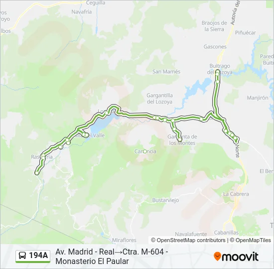 194A Bus Line Map