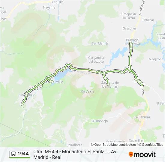 194A Bus Line Map