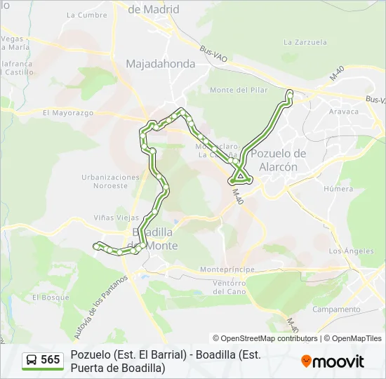 565 Bus Line Map
