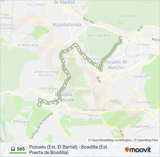 565 Bus Line Map
