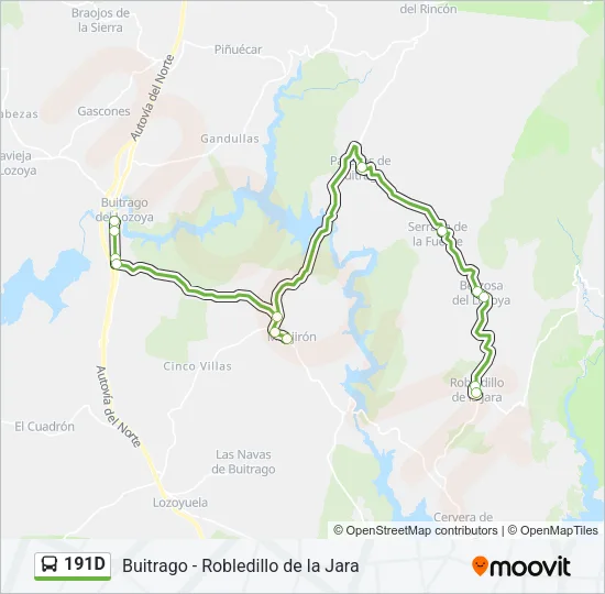 191D Bus Line Map