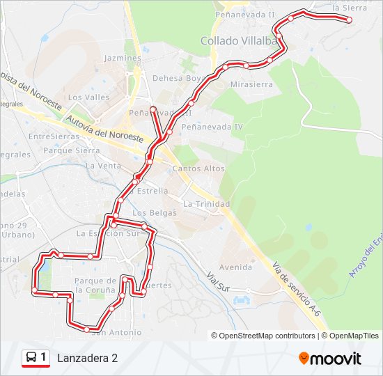 1 Bus Line Map