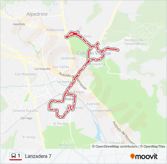 1 Bus Line Map