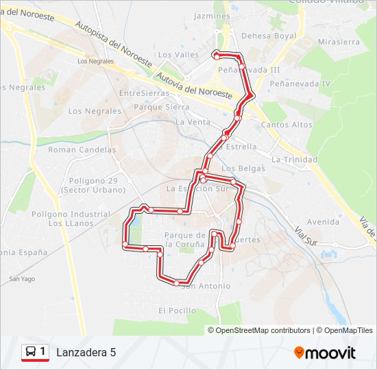 1 Bus Line Map