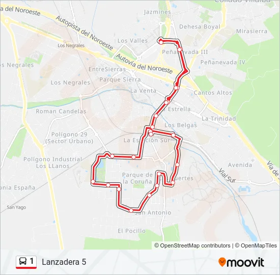 1 Bus Line Map