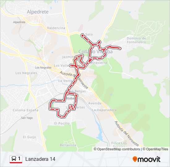 1 bus Line Map