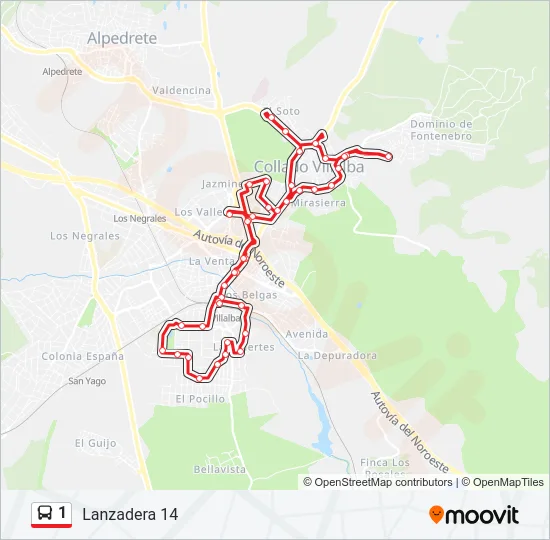 1 Bus Line Map