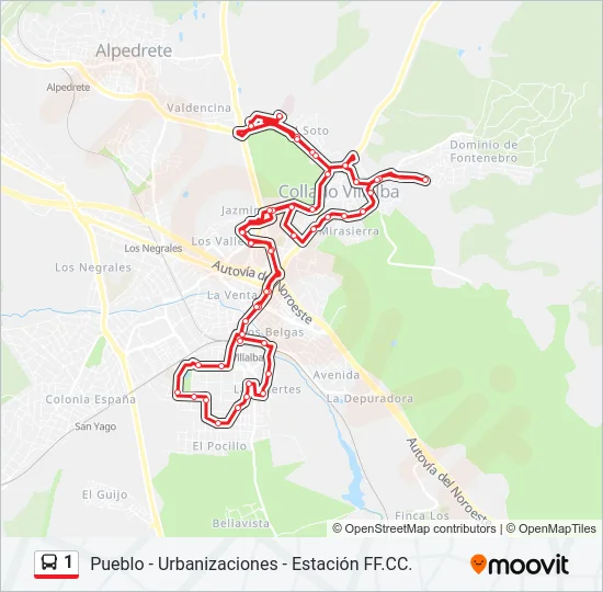 1 Bus Line Map
