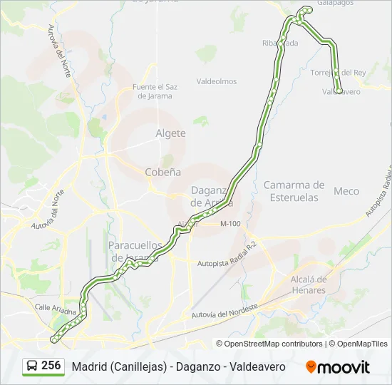 256 Bus Line Map