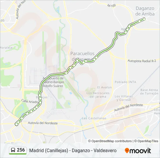 256 Bus Line Map