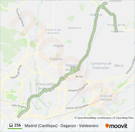256 Bus Line Map