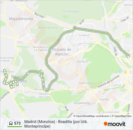 573 Bus Line Map