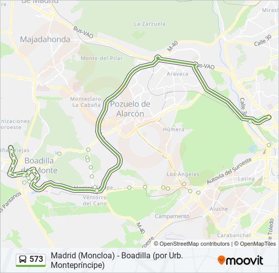 573 bus Line Map