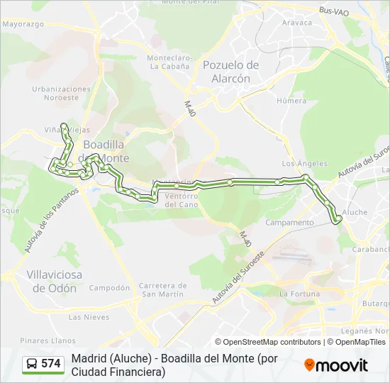 574 Bus Line Map