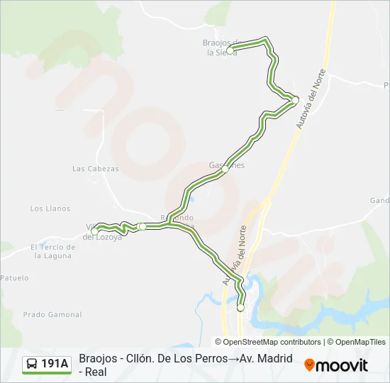 191A Bus Line Map