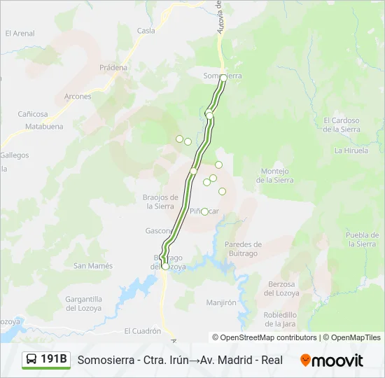 191B Bus Line Map