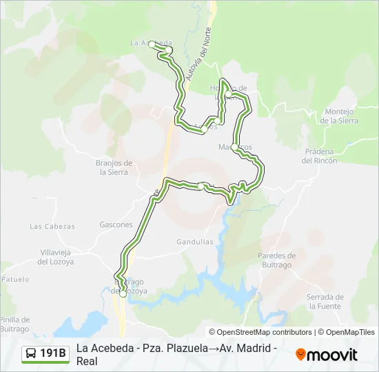 191B Bus Line Map