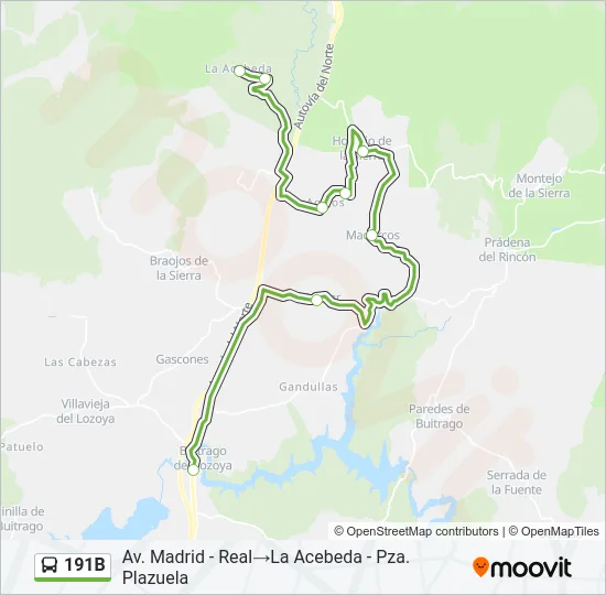 191B Bus Line Map